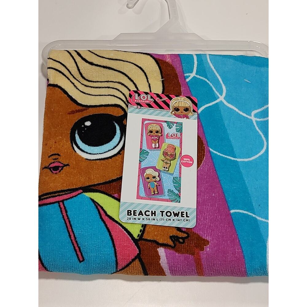 LOL Surprise Cotton Beach Towel 28in x 58in Lightweight for Indoor and Outdoor